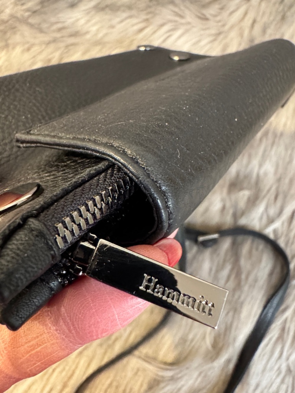 Hammitt Black Leather Crossbody Bag with Silver Studs PRICE FIRM - Picture 12 of 12